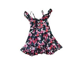 Torrid 3X Floral Off Shoulder Pleated Dress‎ Smocked Waist
